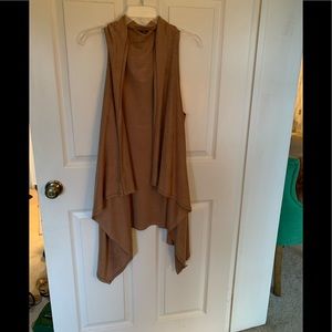 Suede oversized vest